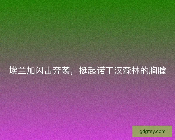 埃兰加闪击奔袭，挺起诺丁汉森林的胸膛
