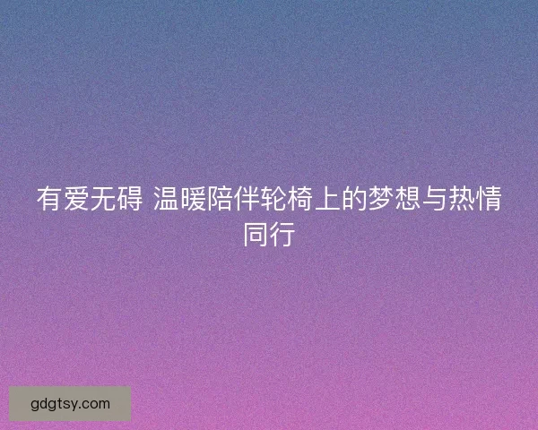 有爱无碍 温暖陪伴轮椅上的梦想与热情同行 有爱无碍 温暖陪伴轮椅上的梦想与热情同行