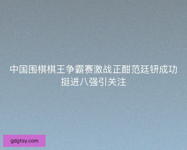中国围棋棋王争霸赛激战正酣范廷钘成功挺进八强引关注