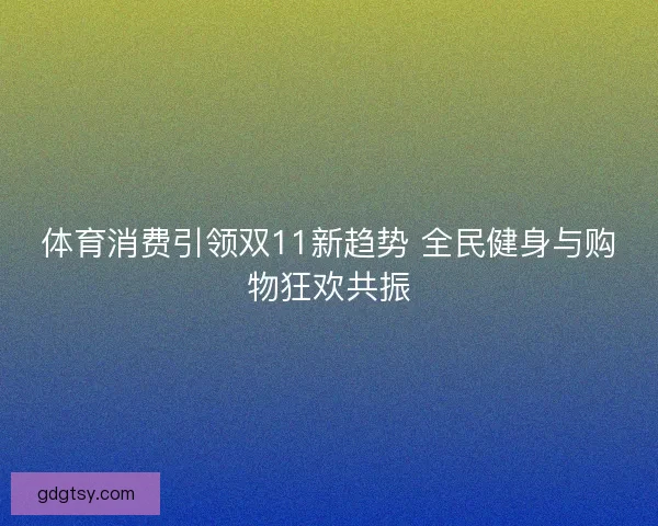体育消费引领双11新趋势 全民健身与购物狂欢共振 体育消费引领双11新趋势 全民健身与购物狂欢共振